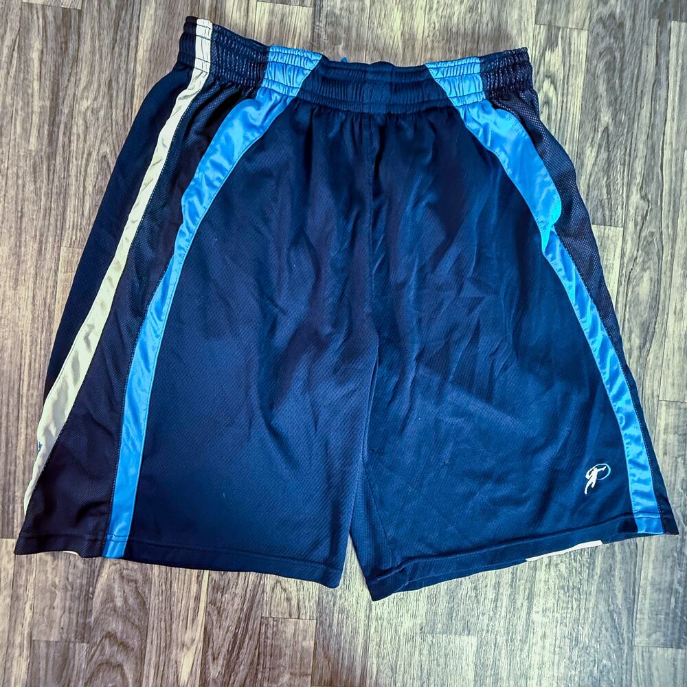 Protege XL Navy Blue Athletic Shorts Mens Elastic Waist Mesh Lined Logo